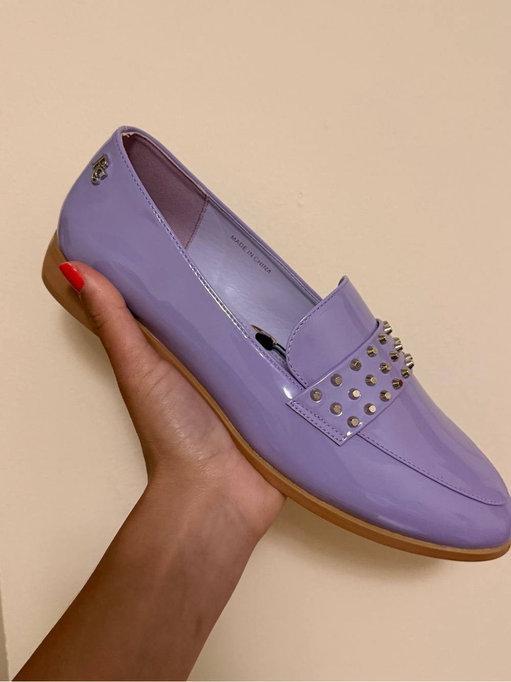 Rag&Co Lavender Studded Patent Loafer - Women